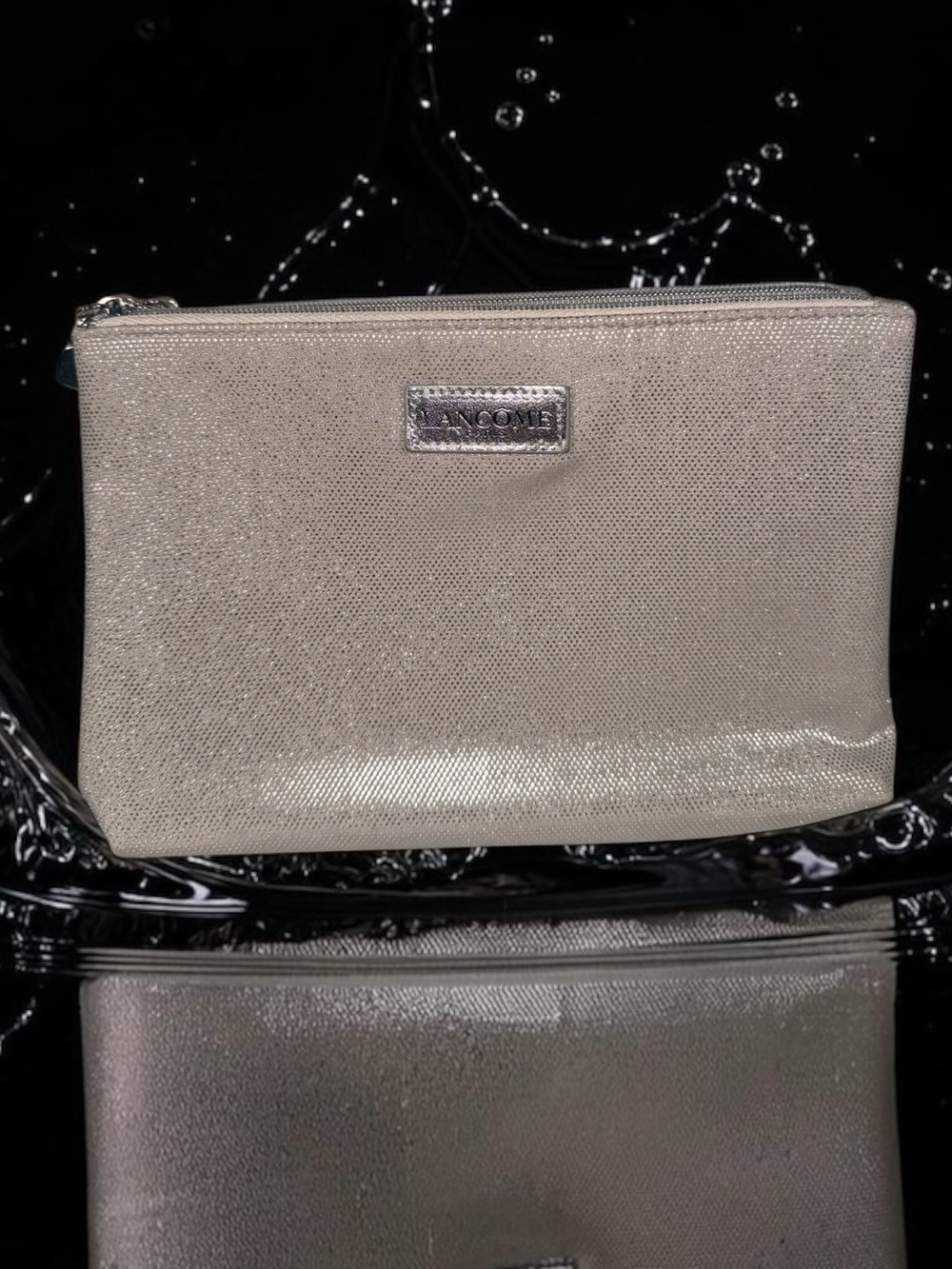 Lancome Metallic Champagne Shimmer Cosmetic Pouch